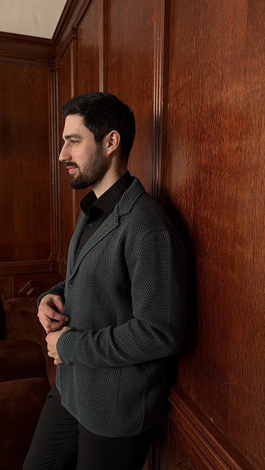 Кардиган мужской серый