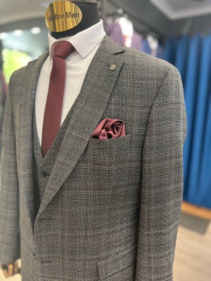 Костюм MAZALTOVMAN 3-ка Серый в клетку