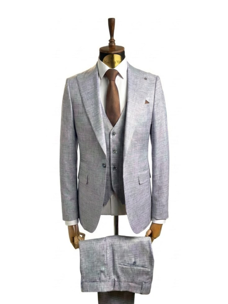 Костюм MAZALTOVMAN 3-ка премиум Голубой в микроклетку
