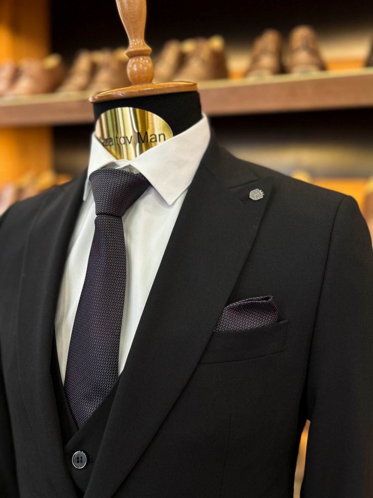 Костюм MAZALTOVMAN 3-ка Черный линейка премиум