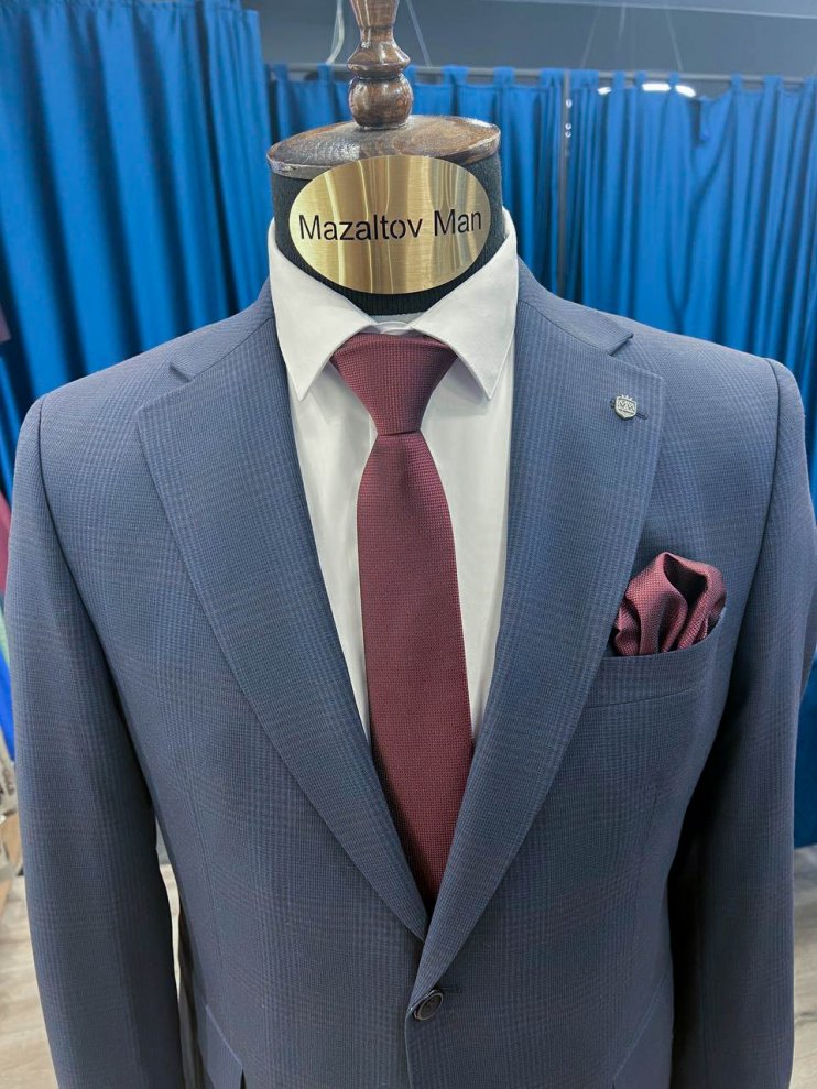 Костюм MAZALTOVMAN 2-ка премиум Синий в клетку