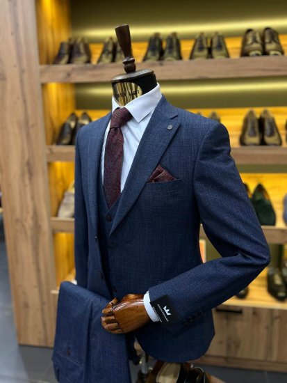 Костюм MAZALTOVMAN 3-ка премиум Синий фактурный