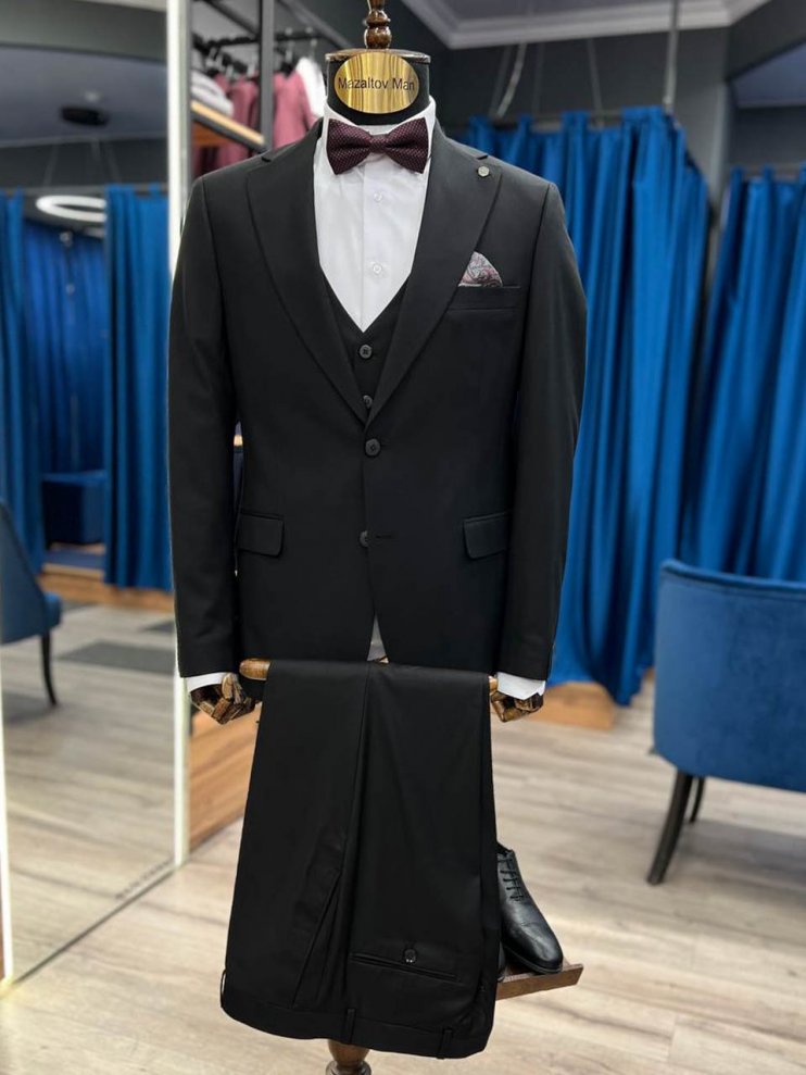 Костюм MAZALTOVMAN премиум 3-ка Черный фактурный