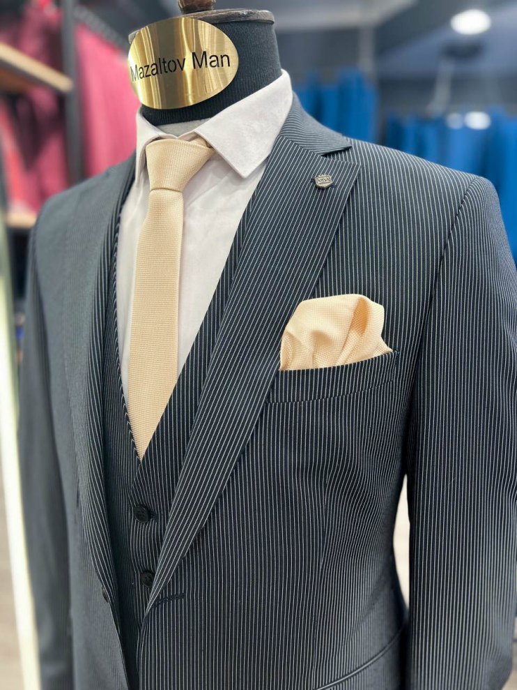 Костюм MAZALTOVMAN 3-ка Серый в полоску