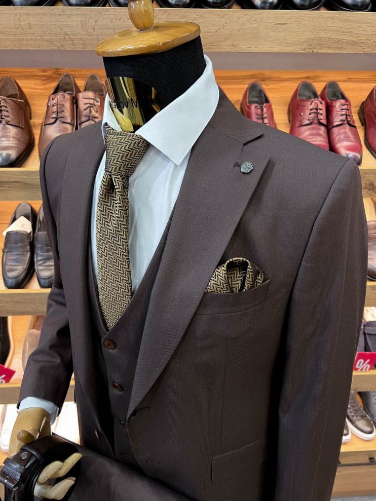 Костюм MAZALTOVMAN 3-ка премиум Коричневый фактурный